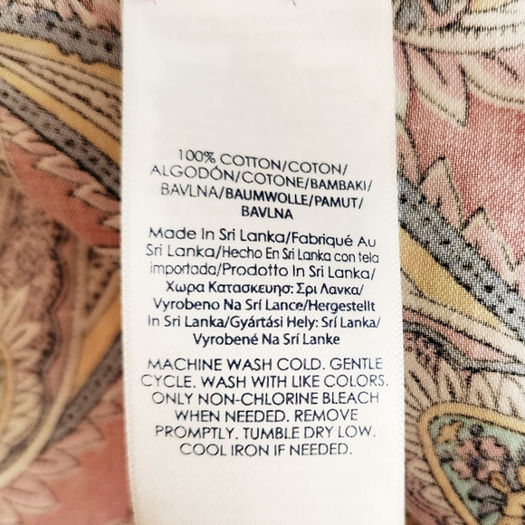 Chaps No Iron Women's Pink Paisley Print Button Front Shirt Top Plus Size 2X - Picture 4 of 9